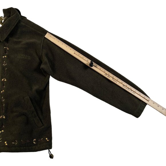 VTG.Northern Reflections Shirt Women's L/S F/Z Embroidered Sweatshirt Green Sm - Picture 6 of 11